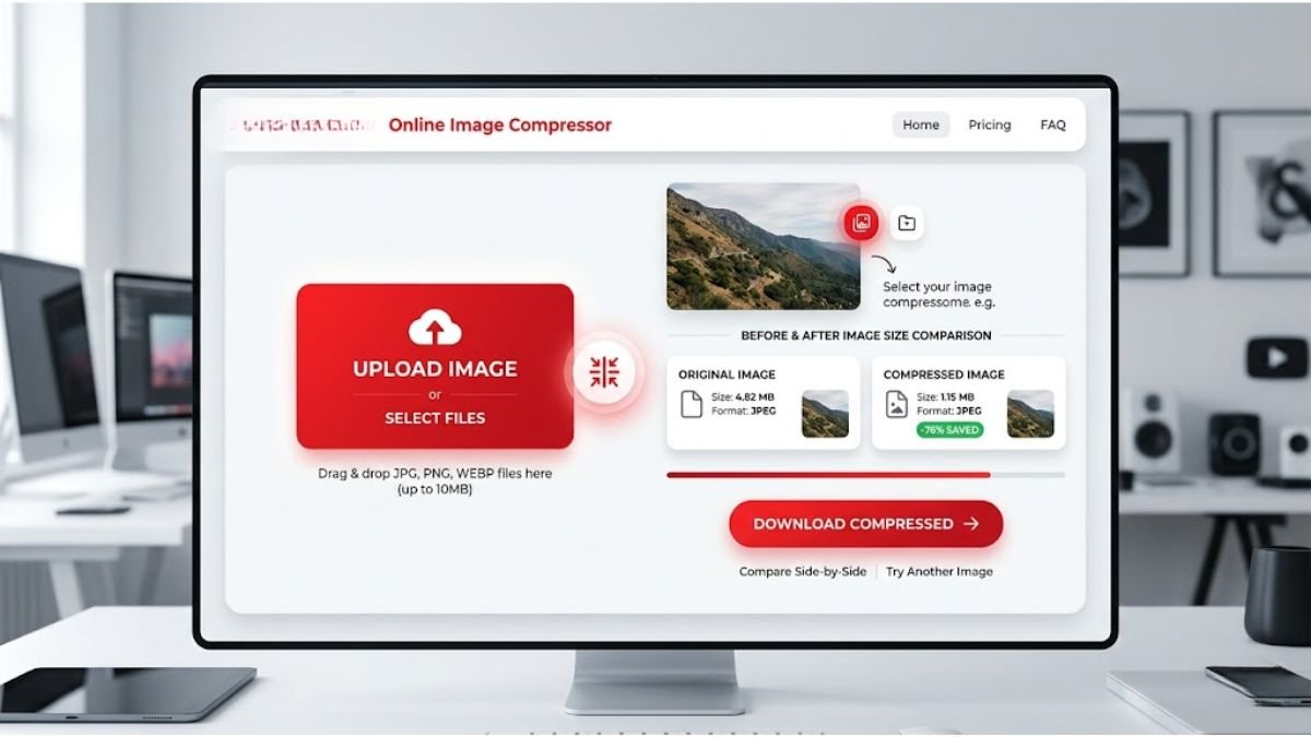 Free online image compressor tool interface