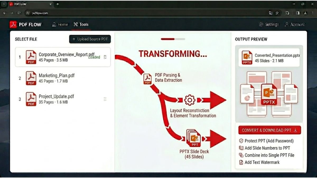 Free online PDF to PPT converter tool