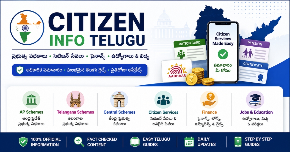 Citizen Info Telugu Government Schemes Citizen Services Portal